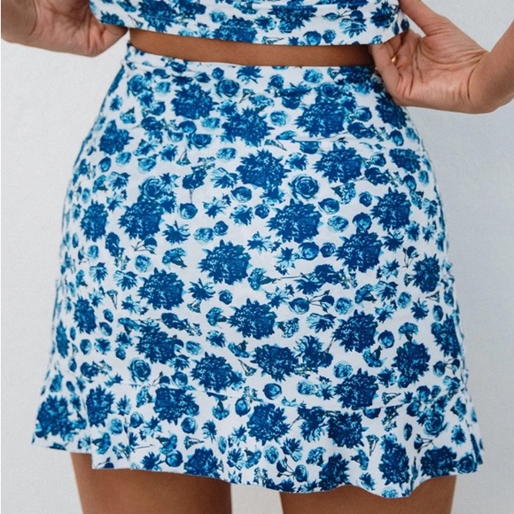 NWOT Albion Santorini High Waisted Blue Floral Swim Skirt XXL Feminine Modest - Picture 3 of 16
